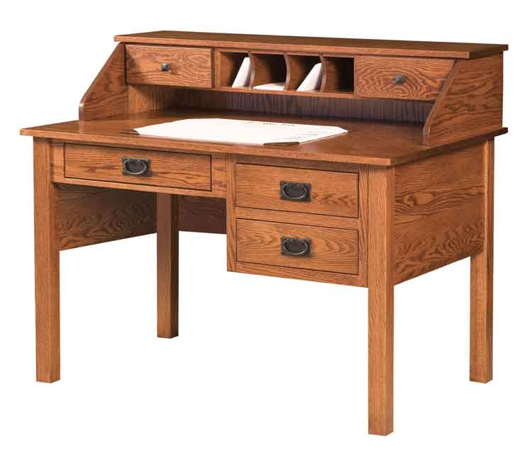 Amish Mission Desk with Paymaster Hutch [LA-08WPM]